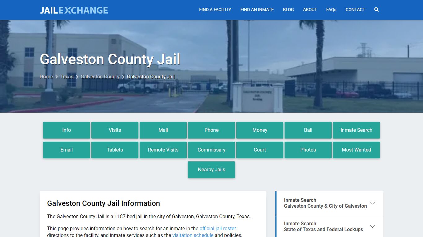 Galveston County Jail, TX Inmate Search, Information